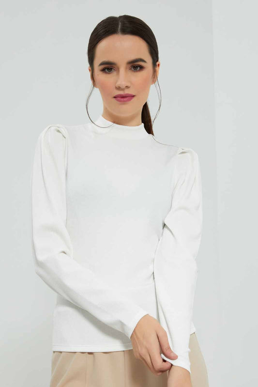 Redtag-White-Ribbed-Jersey-Top-Category:Tops,-Colour:White,-Deals:New-In,-Filter:Women's-Clothing,-New-In-Women-APL,-Non-Sale,-Section:Women,-W22A,-Women-Tops-Women's-