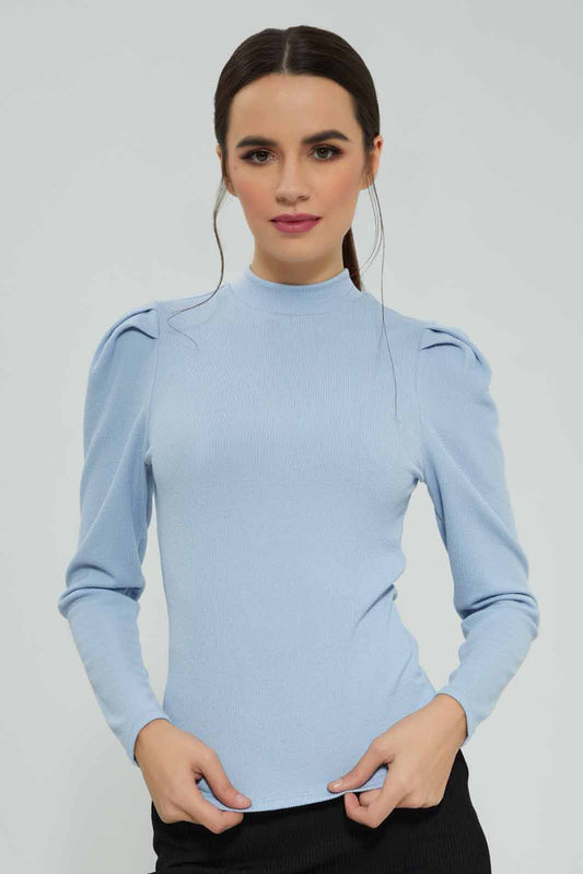 Redtag-Blue-Ribbed-Jersey-Top-Category:Tops,-Colour:Blue,-Deals:New-In,-Filter:Women's-Clothing,-New-In-Women-APL,-Non-Sale,-Section:Women,-W22A,-Women-Tops-Women's-