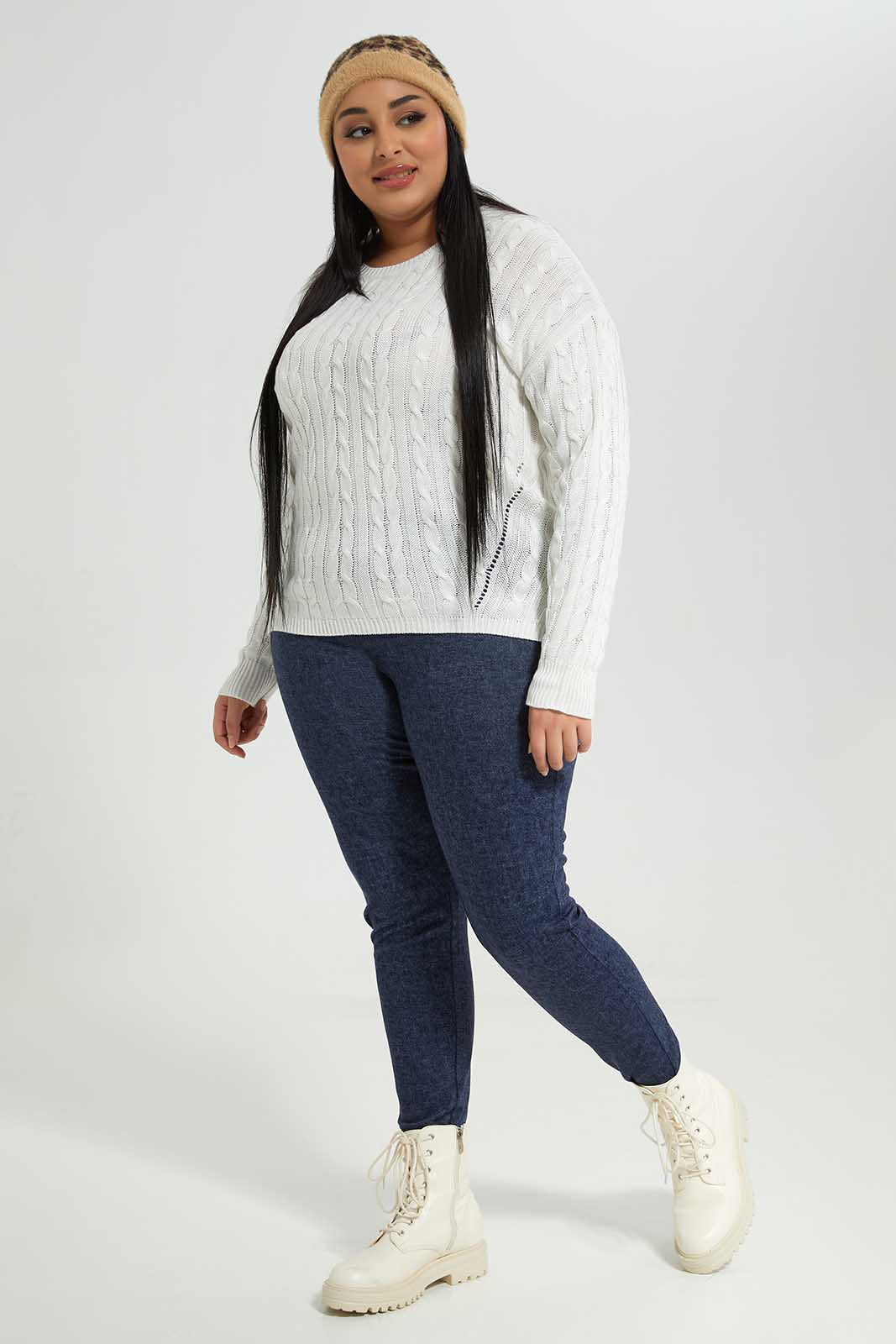Redtag-Ivory-Cable-knit-high-low-pullover-Category:Pullovers,-Colour:Ivory,-Deals:New-In,-Filter:Women's-Clothing,-LDP-Pullovers,-New-In-LDP-APL,-Non-Sale,-Section:Women,-TBL,-W22B-Women's-
