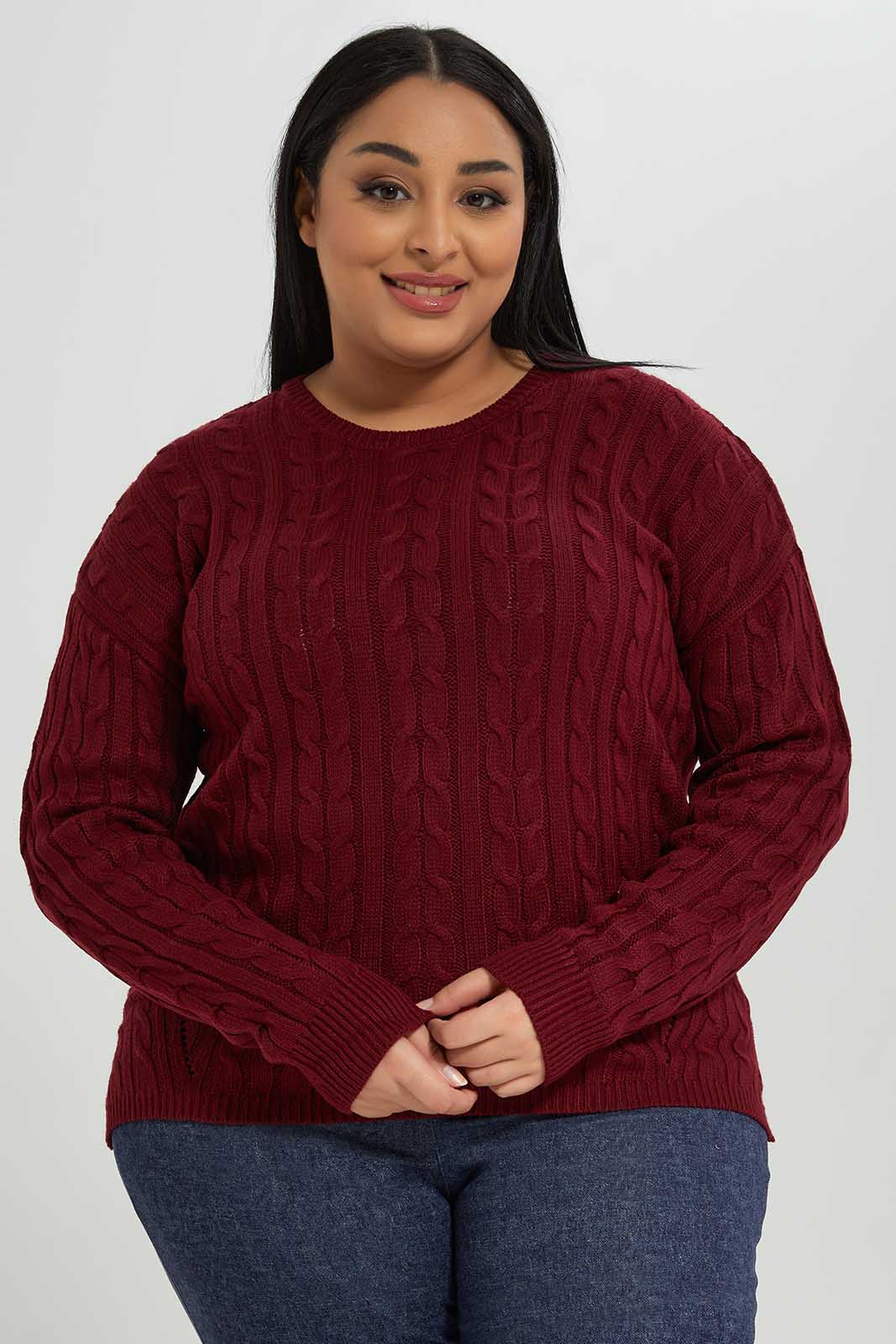 Redtag-Green-Cable-knit-high-low-pullover-Category:Pullovers,-Colour:Green,-Deals:New-In,-Filter:Women's-Clothing,-LDP-Pullovers,-NDAY,-New-In-LDP-APL,-Non-Sale,-Section:Women,-TBL,-W22B-Women's-