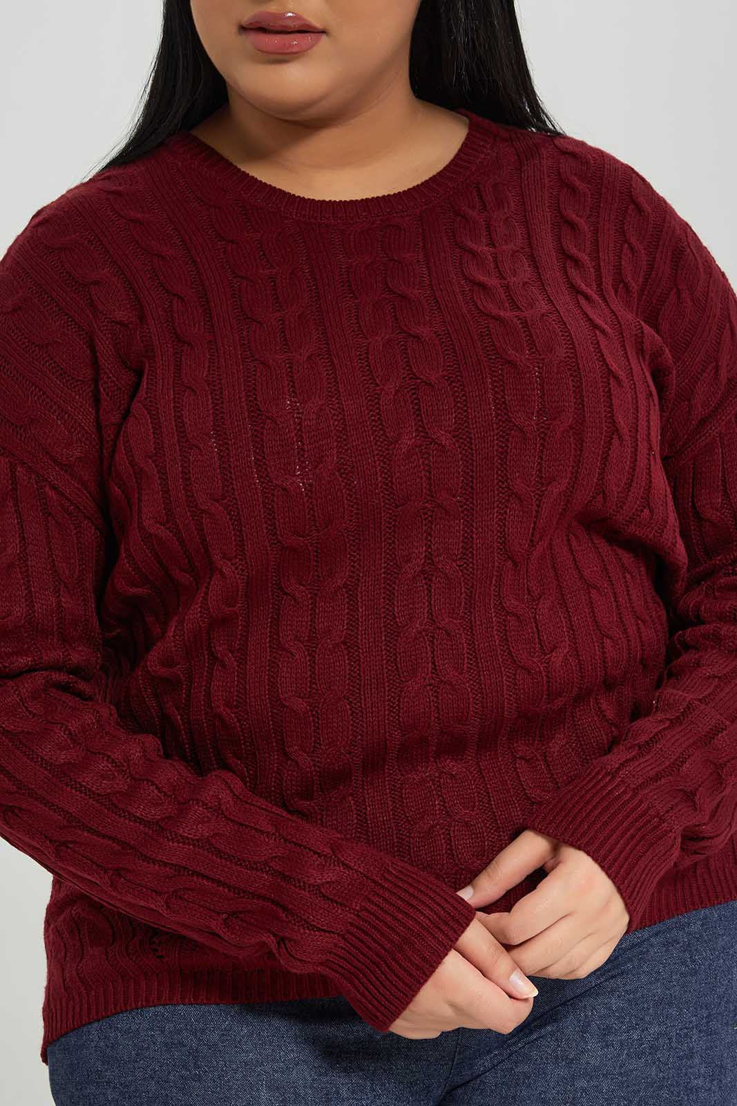 Redtag-Green-Cable-knit-high-low-pullover-Category:Pullovers,-Colour:Green,-Deals:New-In,-Filter:Women's-Clothing,-LDP-Pullovers,-NDAY,-New-In-LDP-APL,-Non-Sale,-Section:Women,-TBL,-W22B-Women's-