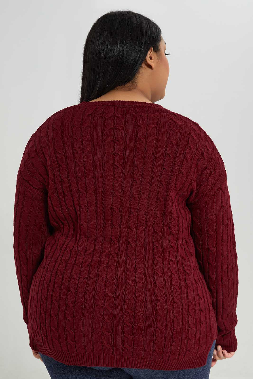 Redtag-Green-Cable-knit-high-low-pullover-Category:Pullovers,-Colour:Green,-Deals:New-In,-Filter:Women's-Clothing,-LDP-Pullovers,-NDAY,-New-In-LDP-APL,-Non-Sale,-Section:Women,-TBL,-W22B-Women's-
