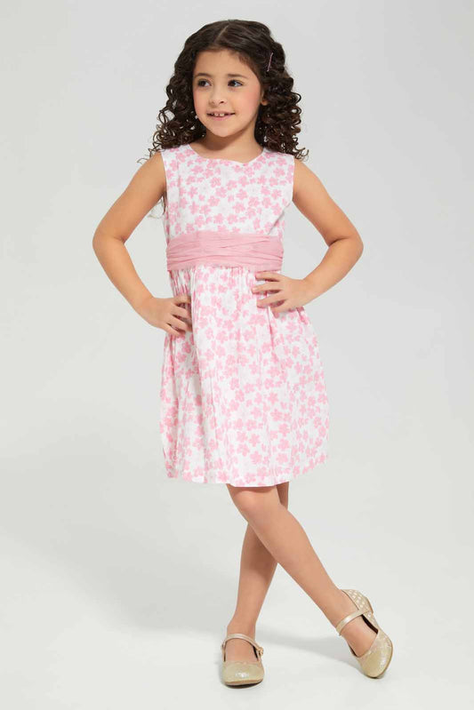 Redtag-Assorted-Printed-Dress-Category:Dresses,-Colour:Assorted,-Deals:New-In,-Filter:Girls-(2-to-8-Yrs),-GIR-Dresses,-New-In-GIR-APL,-Non-Sale,-Section:Girls-(0-to-14Yrs),-W22A-Girls-2 to 8 Years