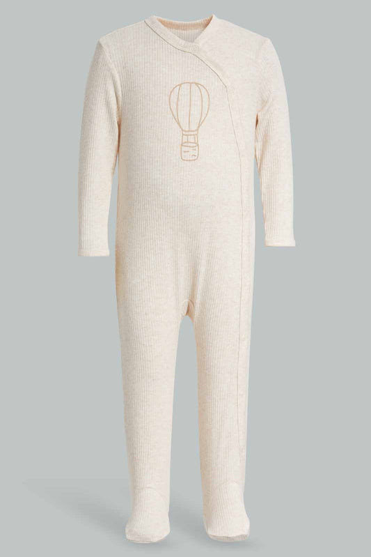 Redtag-Beige-Balloon-Rib-Sleepsuit-Category:Sleepsuits,-Colour:Beige,-Deals:New-In,-Filter:Baby-(0-to-12-Mths),-NBB-Sleepsuits,-New-In-NBB-APL,-Non-Sale,-Section:Boys-(0-to-14Yrs),-W22A-Baby-0 to 12 Months