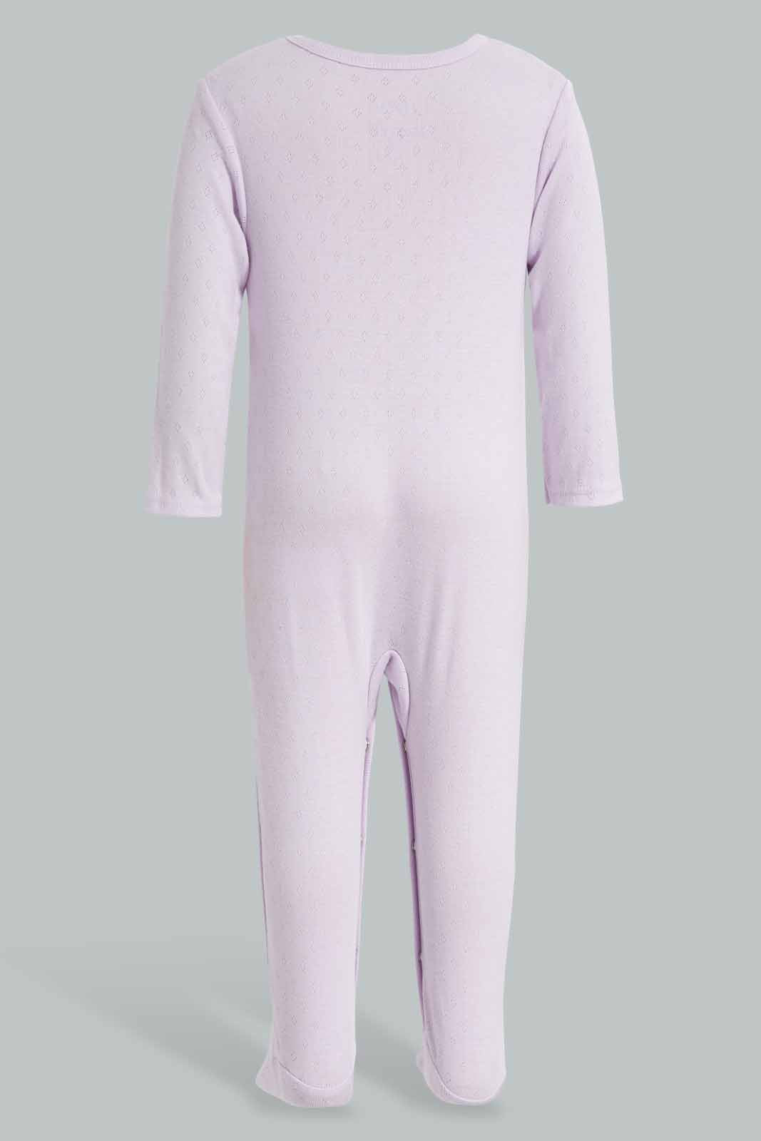 Redtag-PurpleLilac-Crown-Pointelle-Sleepsuit-Category:Sleepsuits,-Colour:Purple,-Deals:New-In,-Filter:Baby-(0-to-12-Mths),-NBB-Sleepsuits,-New-In-NBB-APL,-Non-Sale,-Section:Boys-(0-to-14Yrs),-W22A-Baby-0 to 12 Months
