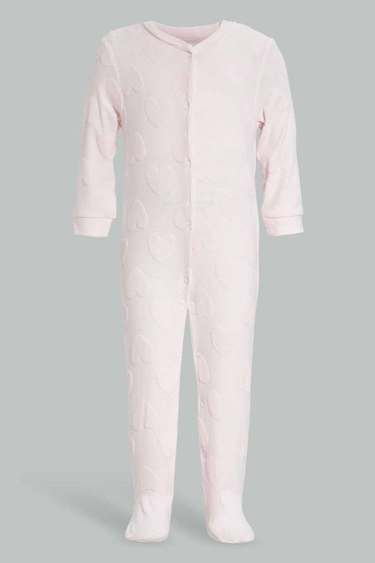 Redtag-Pink-Cloud-Jacquard-Sleepsuit-Category:Sleepsuits,-Colour:Apricot,-Deals:New-In,-Filter:Baby-(0-to-12-Mths),-NBG-Sleepsuits,-New-In-NBG-APL,-Non-Sale,-Section:Girls-(0-to-14Yrs),-W22A-Baby-0 to 12 Months