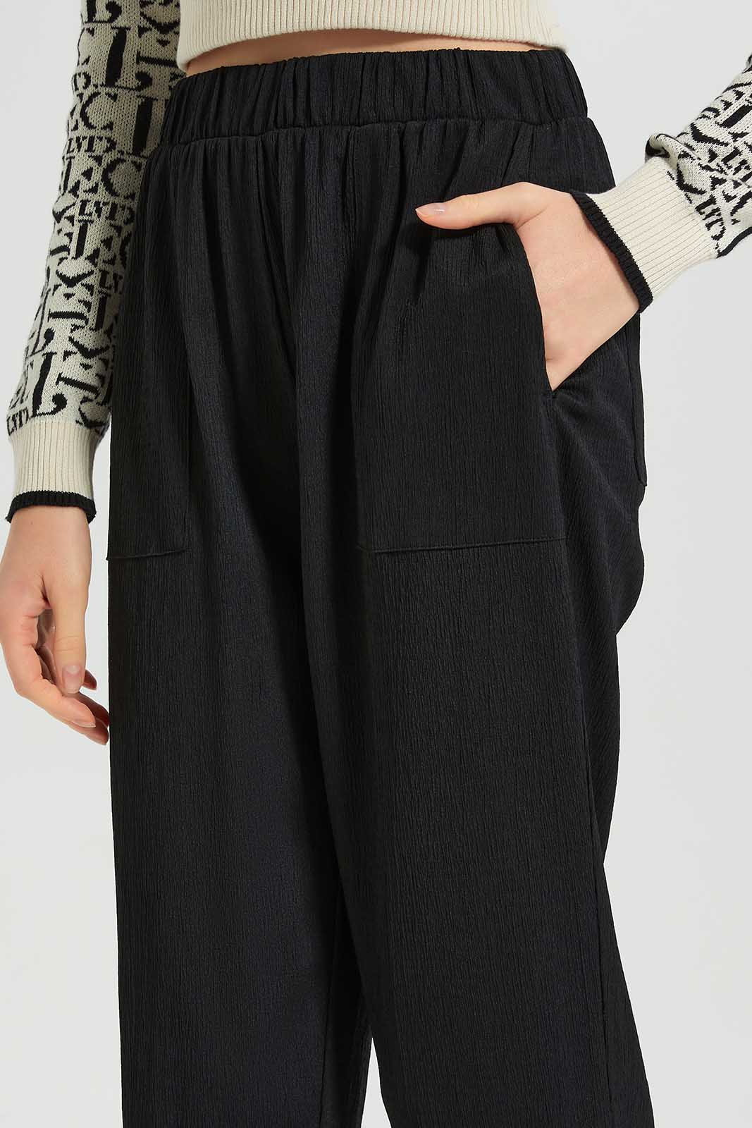 Redtag-Black-Straight-Fit-Trouser-Category:Trousers,-Colour:Black,-Deals:New-In,-Filter:Women's-Clothing,-LEC,-LEC-Trousers,-New-In-LEC-APL,-Non-Sale,-Section:Women,-W22B-Women's-