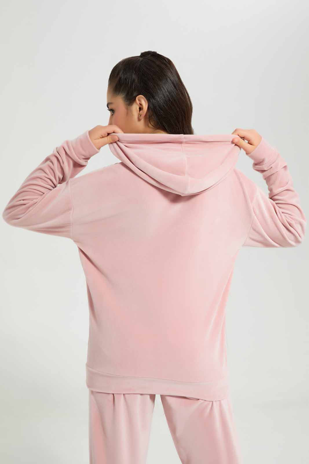 Redtag-Pink-Hoody-Velour-Sweatshirts-Category:Sweatshirts,-Colour:Apricot,-Deals:New-In,-Filter:Senior-Girls-(8-to-14-Yrs),-GSR-Sweatshirts,-New-In-GSR-APL,-Non-Sale,-Section:Girls-(0-to-14Yrs),-TBL,-W22B-Senior-Girls-9 to 14 Years