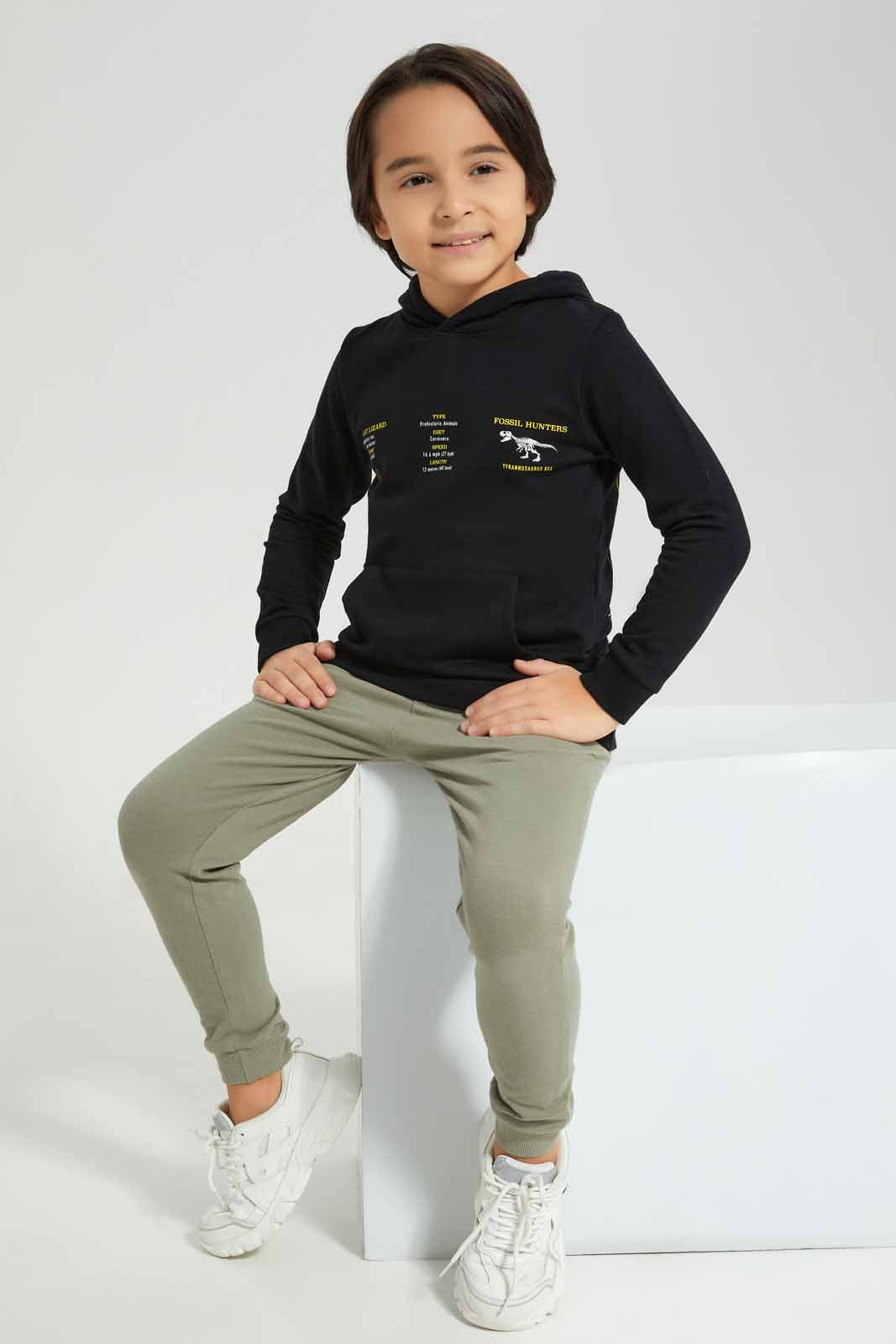 Redtag-Black-Front-and-Back-Print-Fleece-Hooded-Sweatshirt-BOY-Sweatshirts,-Category:Sweatshirts,-Colour:Black,-Deals:New-In,-EHW,-Filter:Boys-(2-to-8-Yrs),-New-In-BOY-APL,-Non-Sale,-Section:Boys-(0-to-14Yrs),-W22B-Boys-2 to 8 Years
