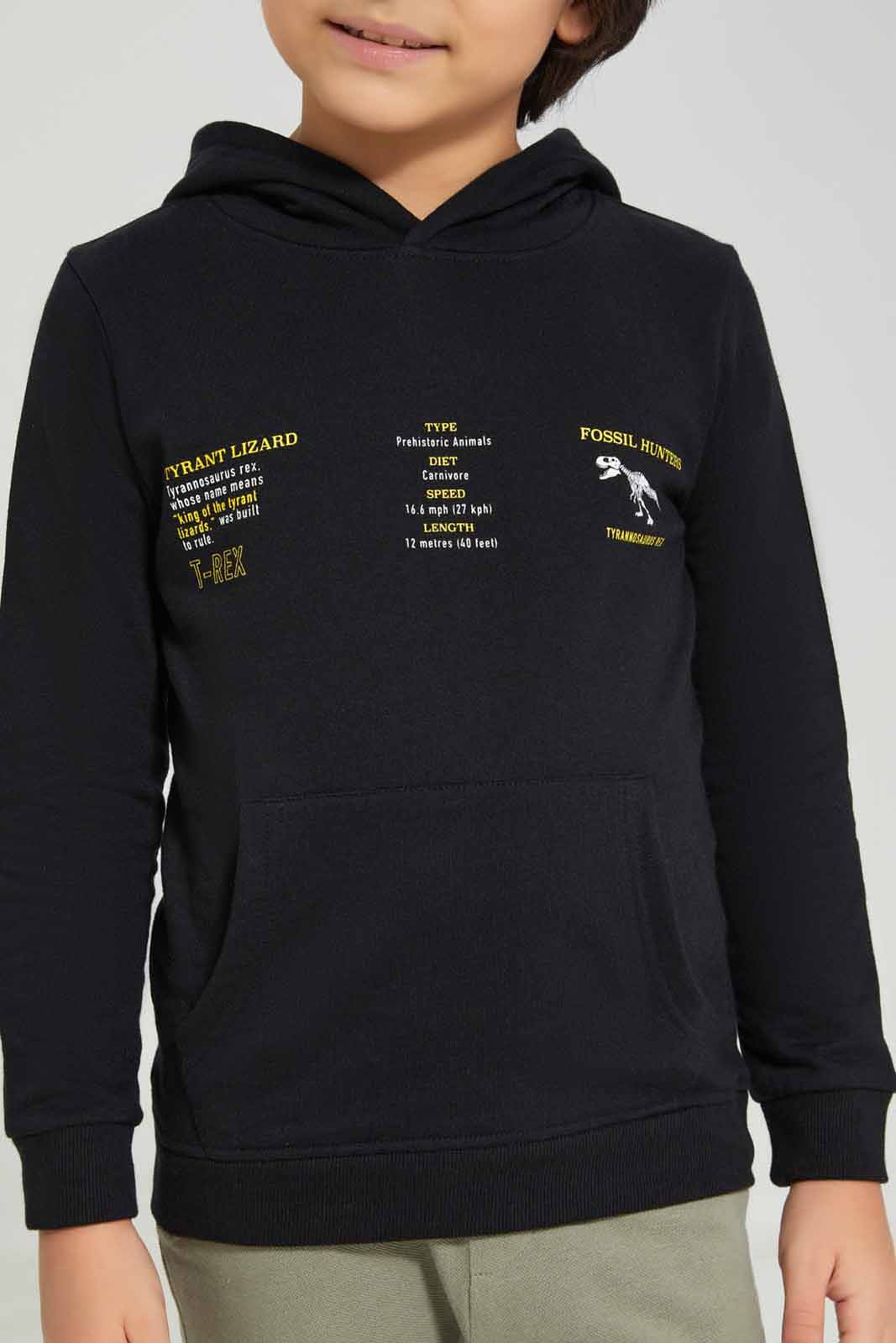 Redtag-Black-Front-and-Back-Print-Fleece-Hooded-Sweatshirt-BOY-Sweatshirts,-Category:Sweatshirts,-Colour:Black,-Deals:New-In,-EHW,-Filter:Boys-(2-to-8-Yrs),-New-In-BOY-APL,-Non-Sale,-Section:Boys-(0-to-14Yrs),-W22B-Boys-2 to 8 Years
