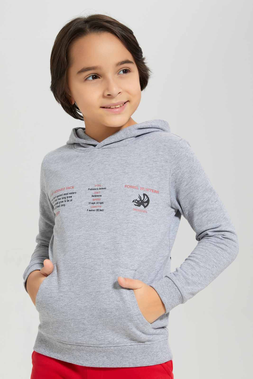 Redtag-Grey-Marl-Front-and-Back-Print-Fleece-Hooded-Sweatshirt-BOY-Sweatshirts,-Category:Sweatshirts,-Colour:Grey,-Deals:New-In,-EHW,-Filter:Boys-(2-to-8-Yrs),-New-In-BOY-APL,-Non-Sale,-Section:Boys-(0-to-14Yrs),-W22B-Boys-2 to 8 Years