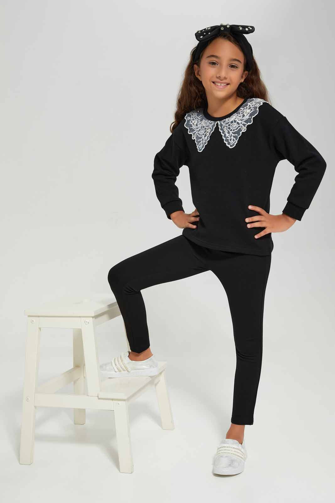 Redtag-Black-Ponti-Legging-Category:Leggings,-Colour:Black,-Deals:New-In,-Filter:Girls-(2-to-8-Yrs),-GIR-Leggings,-New-In-GIR-APL,-Non-Sale,-Section:Girls-(0-to-14Yrs),-VLM,-W22B-Girls-2 to 8 Years