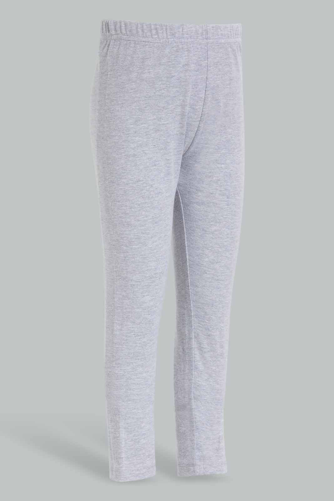 Redtag-Grey-Melange-Basic-Legging-Category:Leggings,-Colour:White,-Deals:New-In,-Dept:Girls,-Filter:Girls-(2-to-8-Yrs),-GIR-Leggings,-New-In-GIR-APL,-Non-Sale,-Section:Girls-(0-to-14Yrs),-TBL,-W22B-Girls-2 to 8 Years