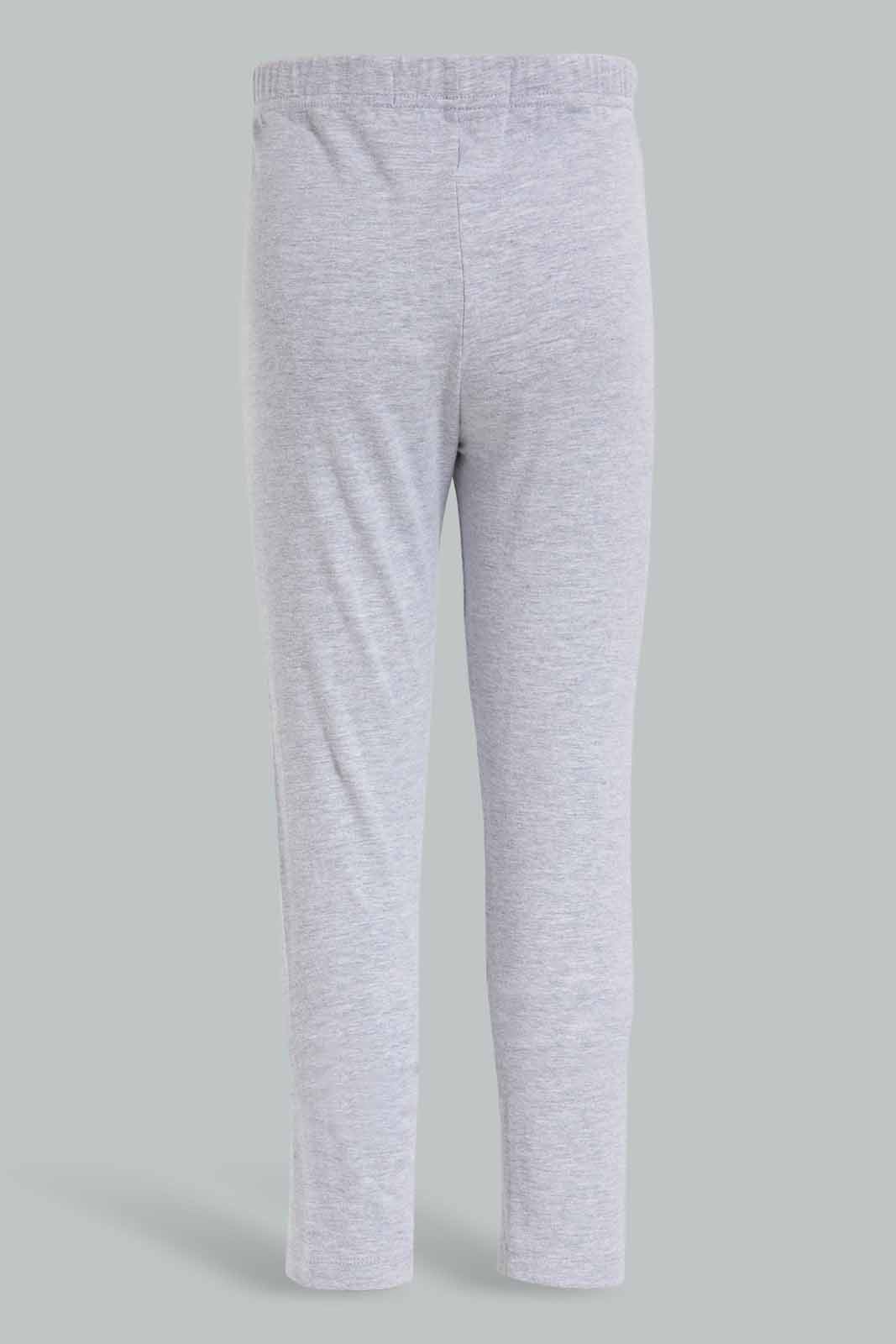 Redtag-Grey-Melange-Basic-Legging-Category:Leggings,-Colour:White,-Deals:New-In,-Dept:Girls,-Filter:Girls-(2-to-8-Yrs),-GIR-Leggings,-New-In-GIR-APL,-Non-Sale,-Section:Girls-(0-to-14Yrs),-TBL,-W22B-Girls-2 to 8 Years
