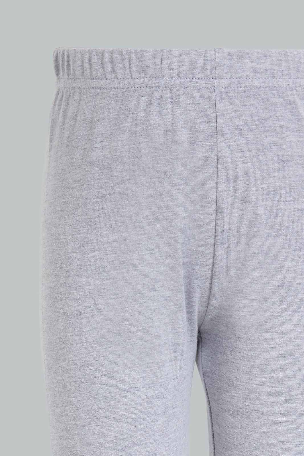 Redtag-Grey-Melange-Basic-Legging-Category:Leggings,-Colour:White,-Deals:New-In,-Dept:Girls,-Filter:Girls-(2-to-8-Yrs),-GIR-Leggings,-New-In-GIR-APL,-Non-Sale,-Section:Girls-(0-to-14Yrs),-TBL,-W22B-Girls-2 to 8 Years