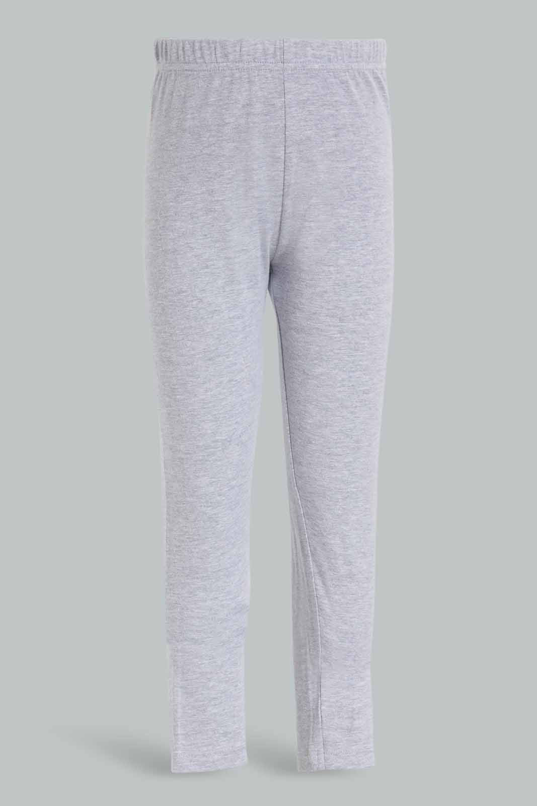 Redtag-Grey-Melange-Basic-Legging-Category:Leggings,-Colour:White,-Deals:New-In,-Dept:Girls,-Filter:Girls-(2-to-8-Yrs),-GIR-Leggings,-New-In-GIR-APL,-Non-Sale,-Section:Girls-(0-to-14Yrs),-TBL,-W22B-Girls-2 to 8 Years