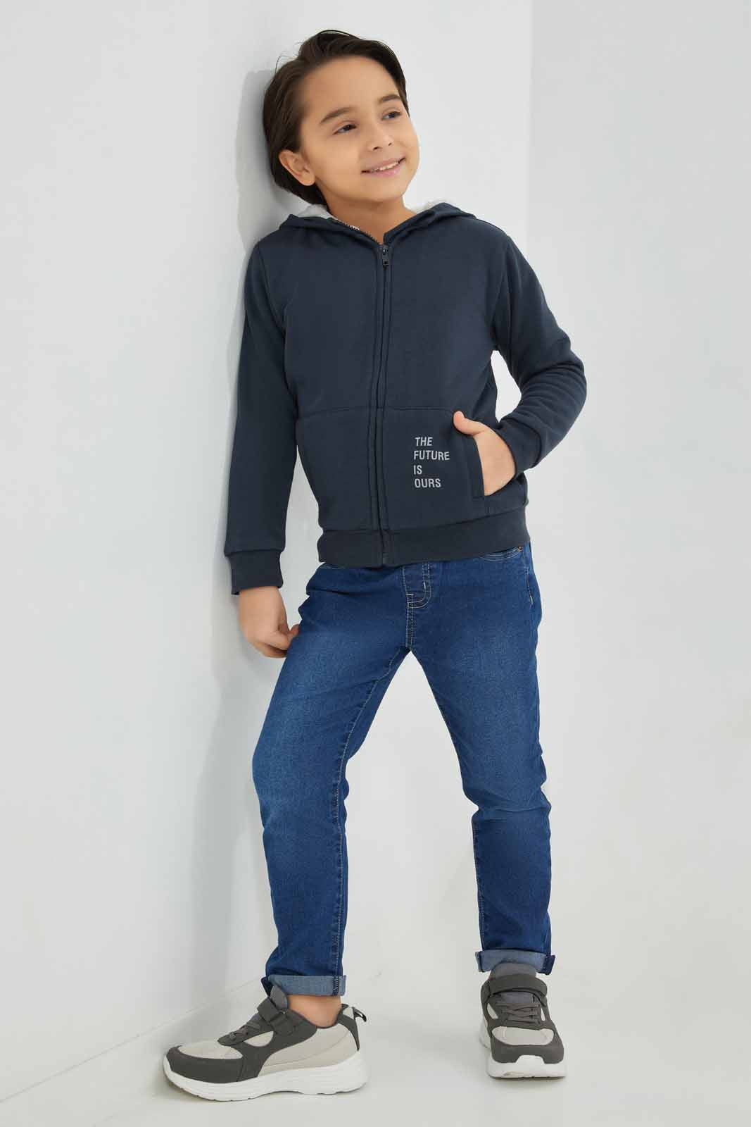 Redtag-Navy-Zip-Through-Hooded-Fur-Lined-Sweatshirt-BOY-Sweatshirts,-Category:Sweatshirts,-Colour:Navy,-Deals:New-In,-EHW,-Filter:Boys-(2-to-8-Yrs),-New-In-BOY-APL,-Non-Sale,-Section:Boys-(0-to-14Yrs),-W22B-Boys-2 to 8 Years