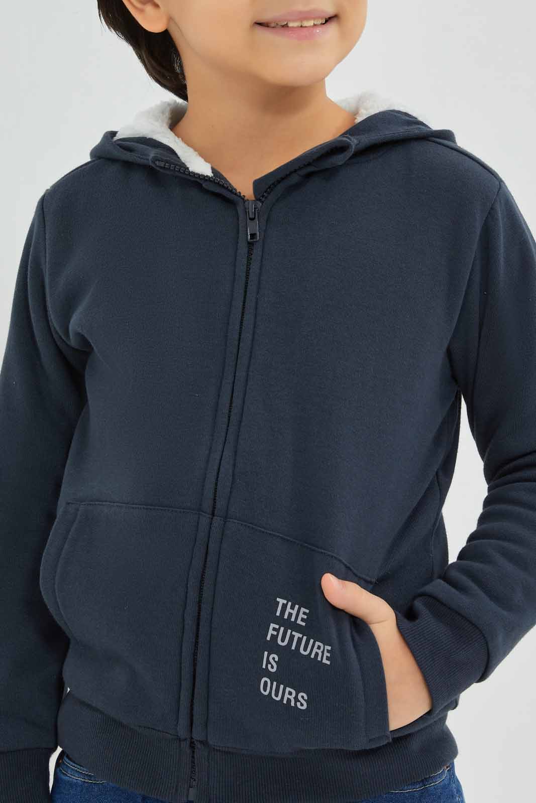 Redtag-Navy-Zip-Through-Hooded-Fur-Lined-Sweatshirt-BOY-Sweatshirts,-Category:Sweatshirts,-Colour:Navy,-Deals:New-In,-EHW,-Filter:Boys-(2-to-8-Yrs),-New-In-BOY-APL,-Non-Sale,-Section:Boys-(0-to-14Yrs),-W22B-Boys-2 to 8 Years
