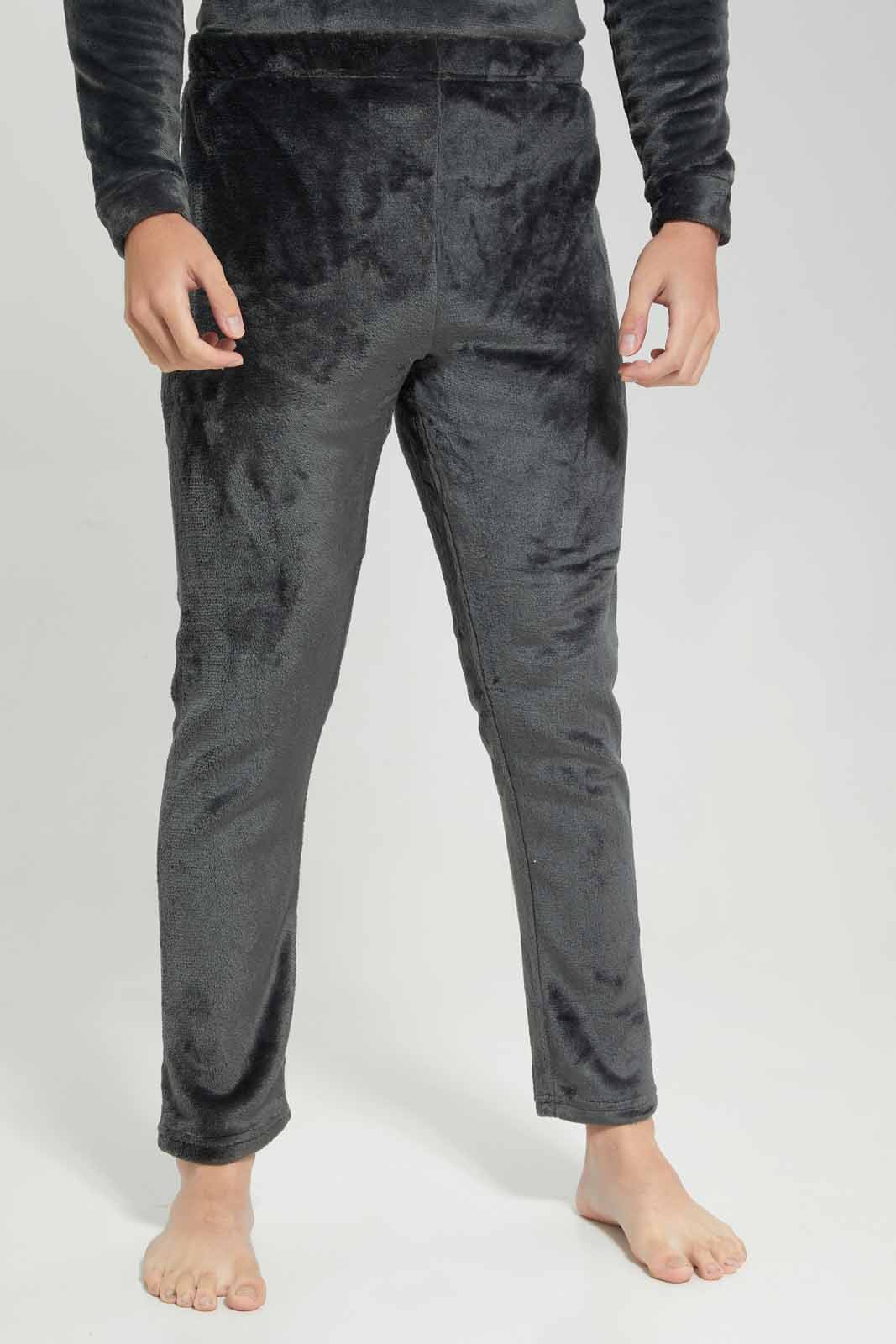 Redtag-Black-Fleece-Pyjama-Neck-Category:Pyjama-Sets,-Colour:Black,-Deals:New-In,-EHW,-Filter:Men's-Clothing,-Men-Pyjama-Sets,-New-In-Men-APL,-Non-Sale,-Section:Men,-W22B-Men's-