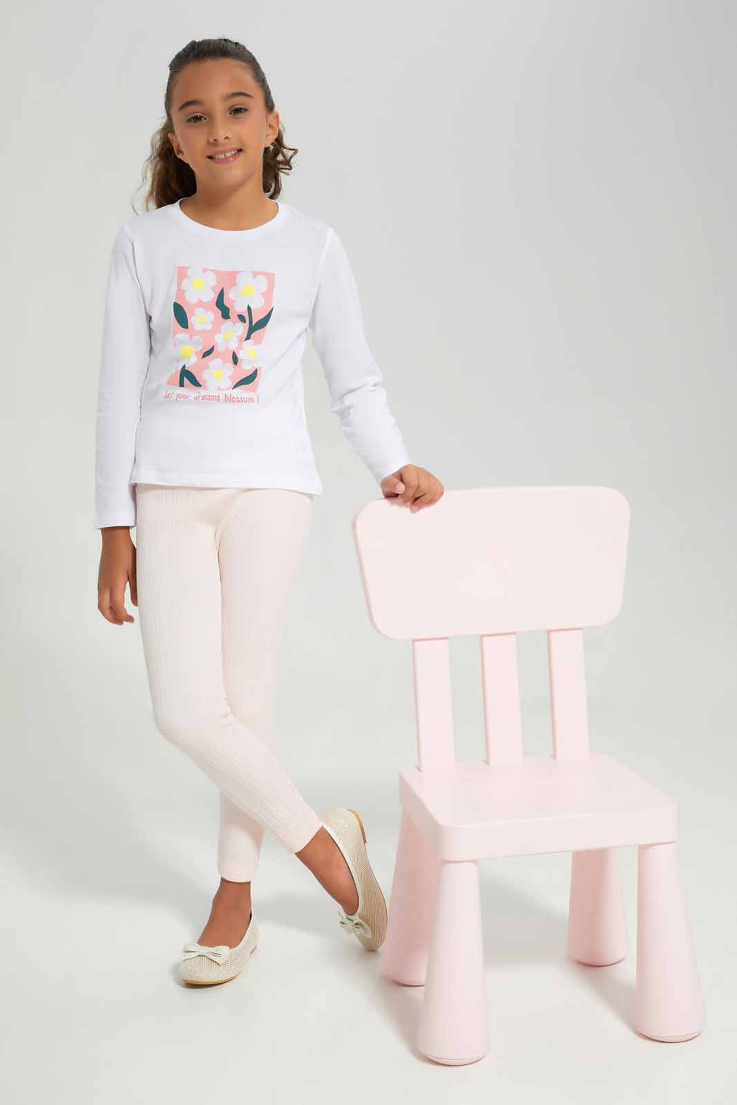 Redtag-PINK-Seamless-Legging-Category:Leggings,-Colour:Pink,-Deals:New-In,-Filter:Girls-(2-to-8-Yrs),-GIR-Leggings,-New-In-GIR-APL,-Non-Sale,-Section:Girls-(0-to-14Yrs),-TBL,-W22B-Girls-2 to 8 Years