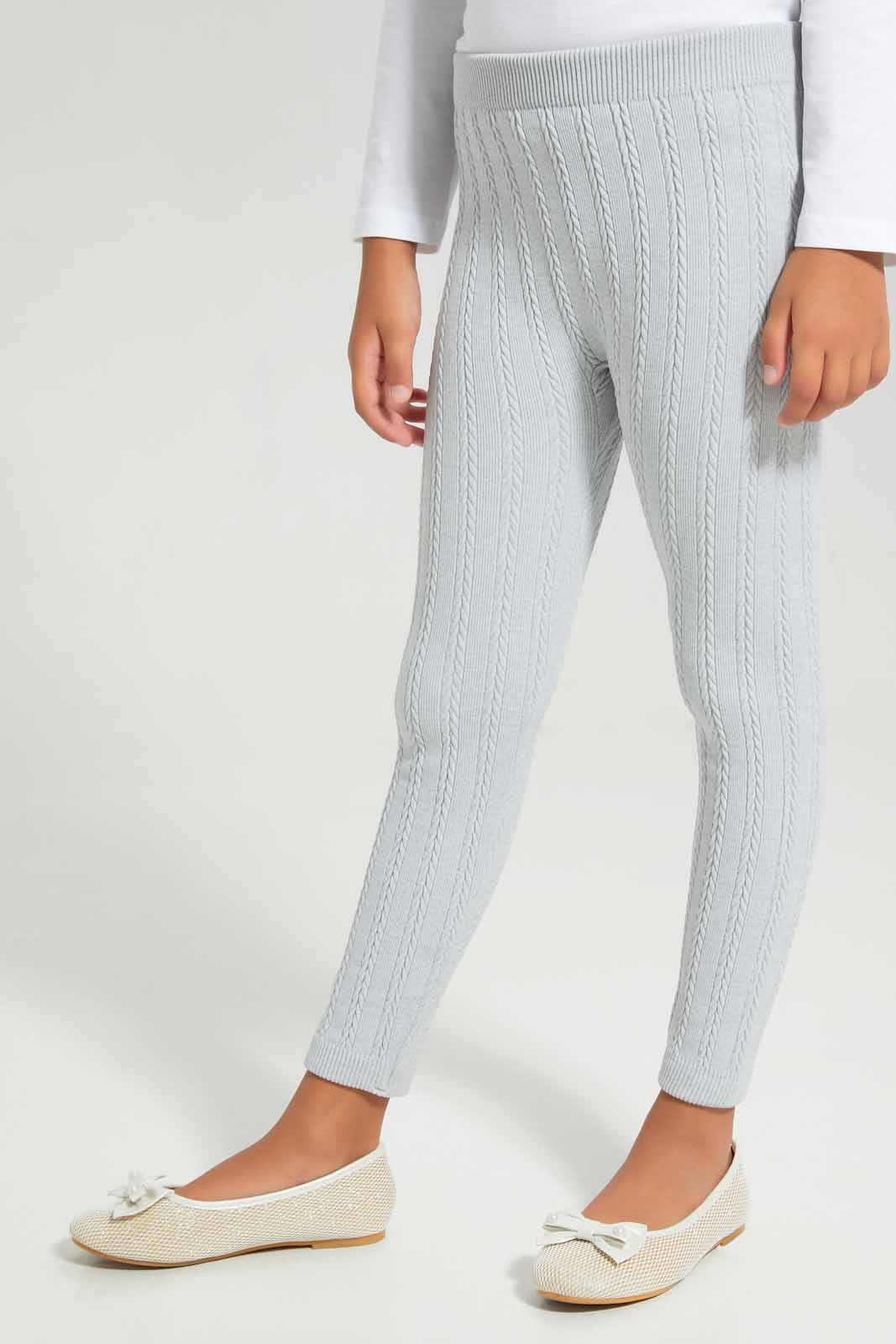 Redtag-Grey-Melange-Seamless-Legging-Category:Leggings,-Colour:Grey,-Deals:New-In,-Filter:Girls-(2-to-8-Yrs),-GIR-Leggings,-New-In-GIR-APL,-Non-Sale,-Section:Girls-(0-to-14Yrs),-TBL,-W22B-Girls-2 to 8 Years