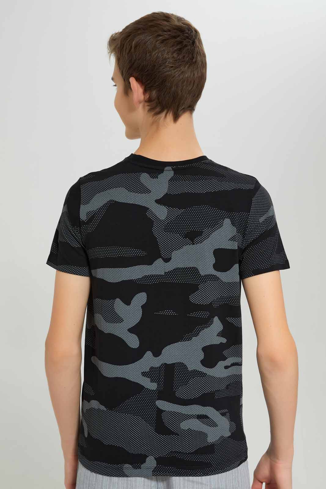 Redtag-Black-Camo-OutlawsTee-BSR-T-Shirts,-BTS,-Category:T-Shirts,-Colour:Black,-Deals:New-In,-Dept:Boys,-Filter:Senior-Boys-(8-to-14-Yrs),-New-In-BSR-APL,-Non-Sale,-Section:Boys-(0-to-14Yrs),-W22B-Senior-Boys-9 to 14 Years