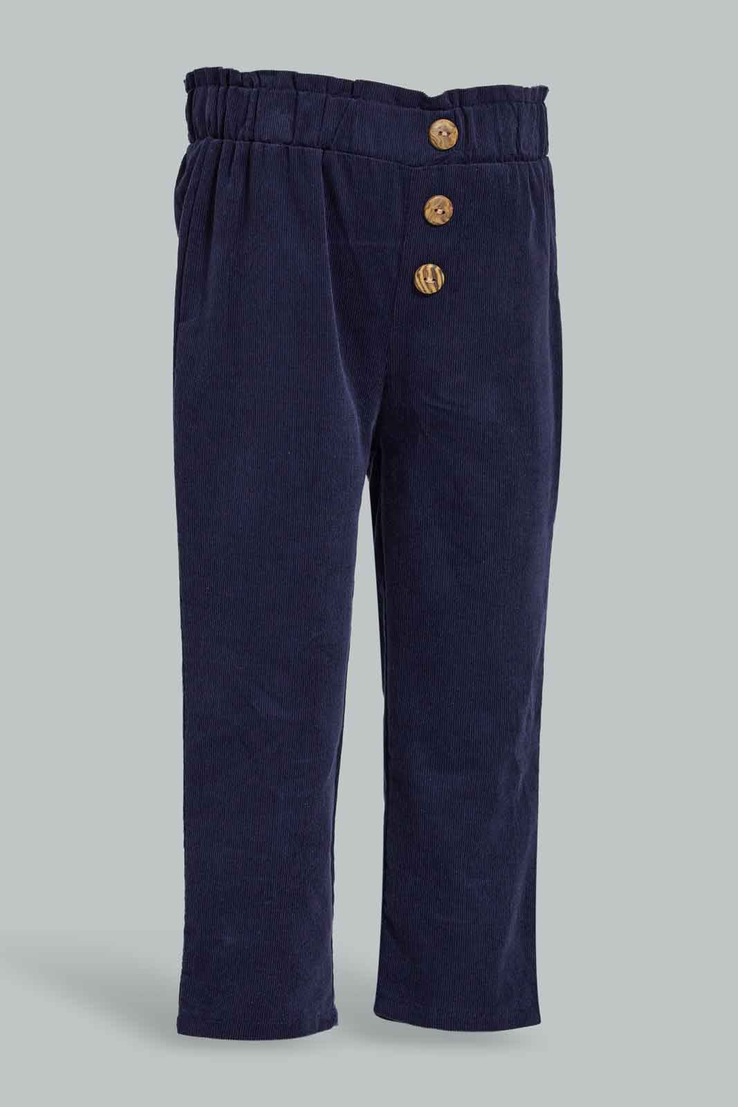 Redtag-Navy-Solid-Corduroy-Trouser-Category:Trousers,-Colour:Navy,-Deals:New-In,-Filter:Infant-Girls-(3-to-24-Mths),-ING-Trousers,-New-In-ING-APL,-Non-Sale,-Section:Girls-(0-to-14Yrs),-W22B-Infant-Girls-3 to 24 Months
