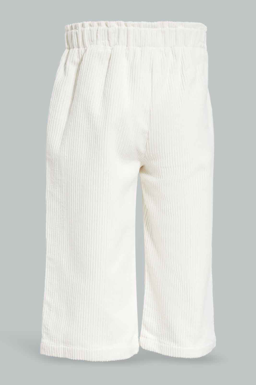 Redtag-White-Solid-Corduroy-Trouser-Category:Trousers,-Colour:White,-Deals:New-In,-Filter:Infant-Girls-(3-to-24-Mths),-ING-Trousers,-New-In-ING-APL,-Non-Sale,-Section:Girls-(0-to-14Yrs),-W22B-Infant-Girls-3 to 24 Months