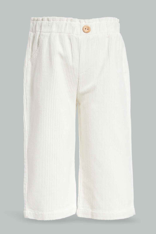 Redtag-White-Solid-Corduroy-Trouser-Category:Trousers,-Colour:White,-Deals:New-In,-Filter:Infant-Girls-(3-to-24-Mths),-ING-Trousers,-New-In-ING-APL,-Non-Sale,-Section:Girls-(0-to-14Yrs),-W22B-Infant-Girls-3 to 24 Months