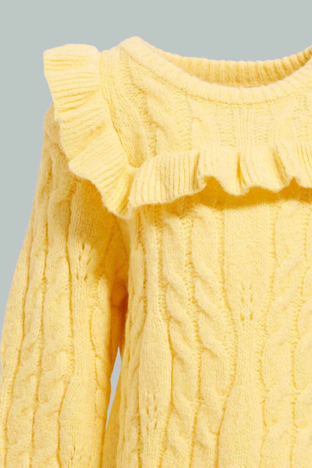 Redtag-Yellow-Front-Ruffles-Pullover-Category:Pullovers,-Colour:Yellow,-Deals:New-In,-Filter:Infant-Girls-(3-to-24-Mths),-ING-Pullovers,-New-In-ING-APL,-Non-Sale,-Section:Girls-(0-to-14Yrs),-W22B-Infant-Girls-3 to 24 Months
