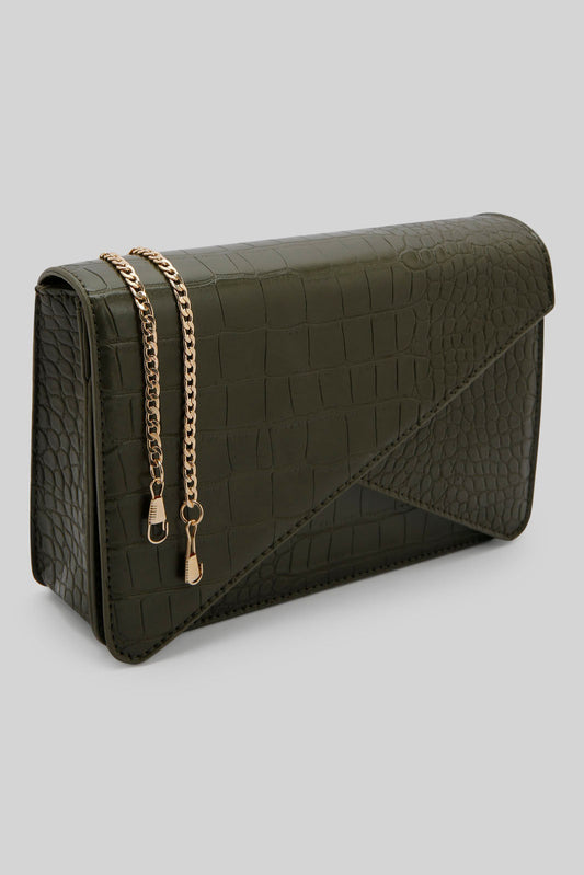 Redtag-Olive-Green-Envelope-Texture-Category:Bags,-Colour:Green,-Filter:Women's-Accessories,-New-In,-New-In-Women-ACC,-Non-Sale,-Section:Women,-W22A,-Women-Bags-Women-