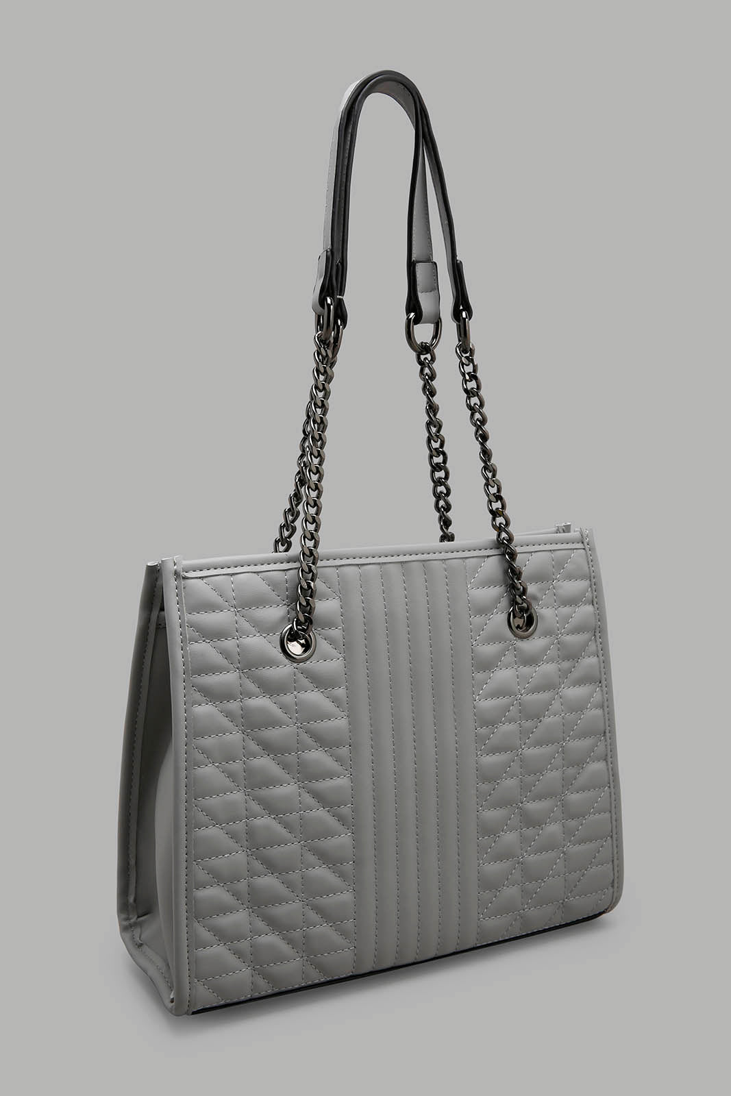 Redtag-Grey-Quilting-Tote-Bag-Category:Bags,-Colour:Grey,-Filter:Women's-Accessories,-New-In,-New-In-Women-ACC,-Non-Sale,-Section:Women,-W22A,-Women-Bags-Women-