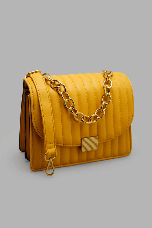 Redtag-Mustard-Cross-Body-With-Antique-Chain-Category:Bags,-Colour:Mustard,-Filter:Women's-Accessories,-New-In,-New-In-Women-ACC,-Non-Sale,-Section:Women,-W22A,-Women-Bags-Women-