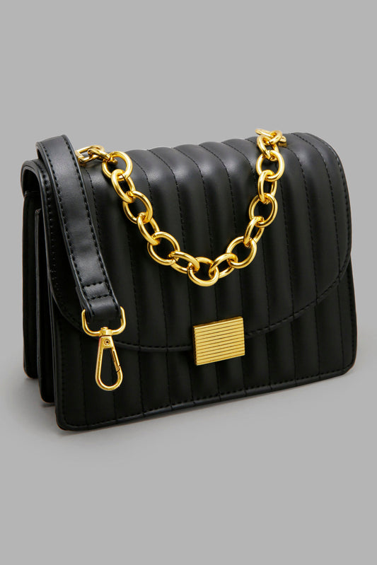 Redtag-Black-Cross-Body-With-Antique-Chain-Category:Bags,-Colour:Black,-Filter:Women's-Accessories,-New-In,-New-In-Women-ACC,-Non-Sale,-Section:Women,-W22A,-Women-Bags-Women-