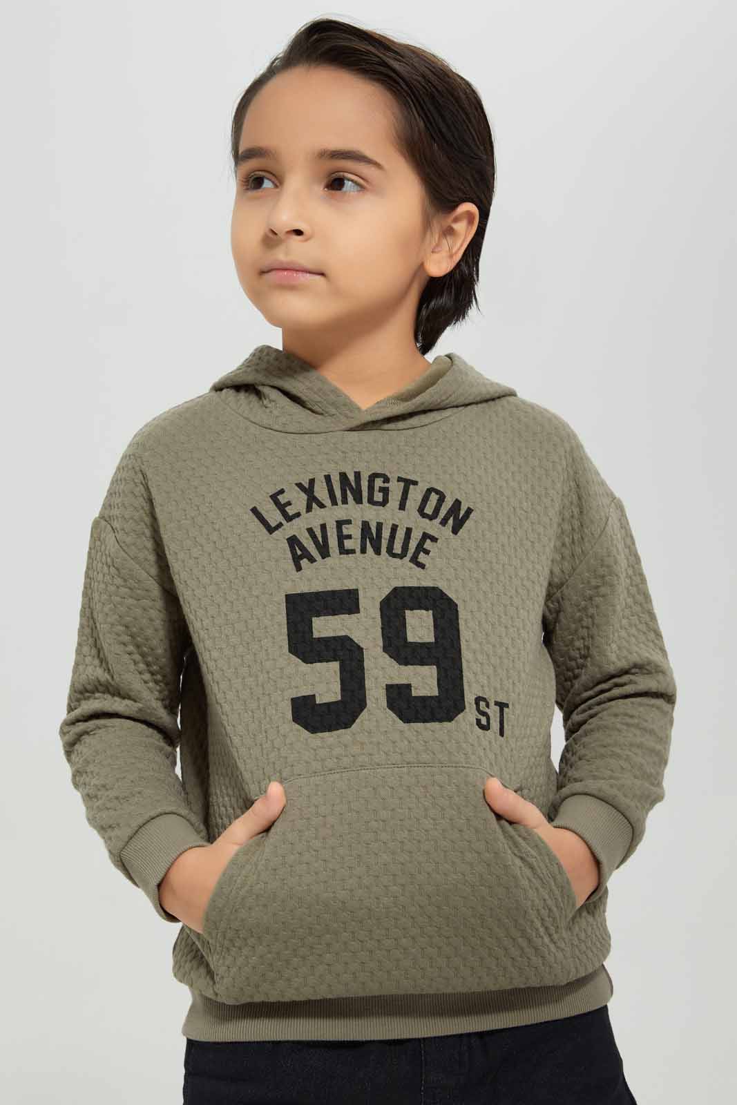 Redtag-Olive-Oversize-Jaquard-Hooded-Sweatshirt-BOY-Sweatshirts,-Category:Sweatshirts,-Colour:Olive,-Deals:New-In,-Filter:Boys-(2-to-8-Yrs),-New-In-BOY-APL,-Non-Sale,-Section:Boys-(0-to-14Yrs),-W22B-Boys-2 to 8 Years