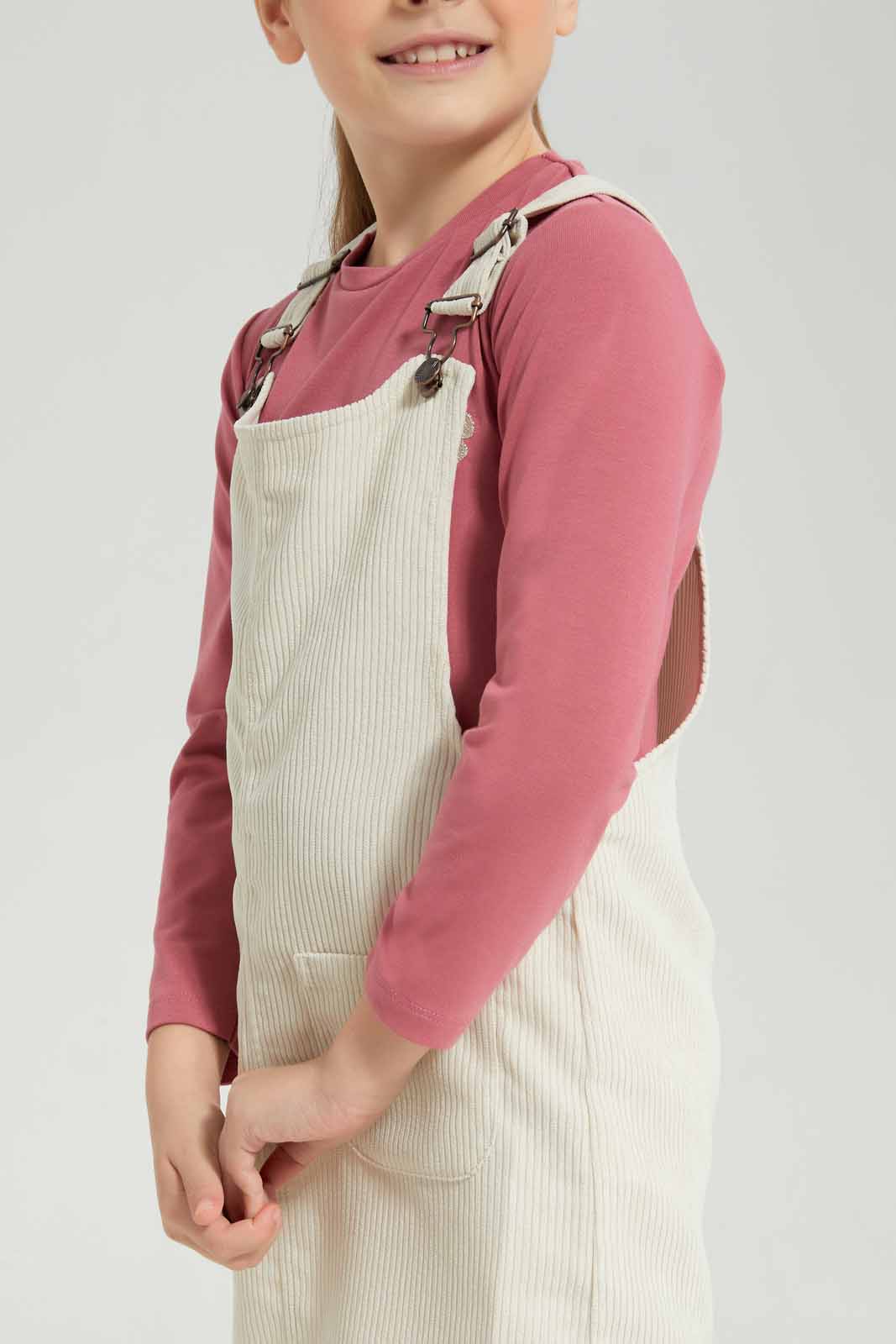 Redtag-Pink-LS-Tee-Category:T-Shirts,-Colour:Apricot,-Deals:New-In,-Dept:Girls,-Filter:Girls-(2-to-8-Yrs),-GIR-T-Shirts,-New-In-GIR-APL,-Non-Sale,-Section:Girls-(0-to-14Yrs),-TBL,-W22B-Girls-2 to 8 Years