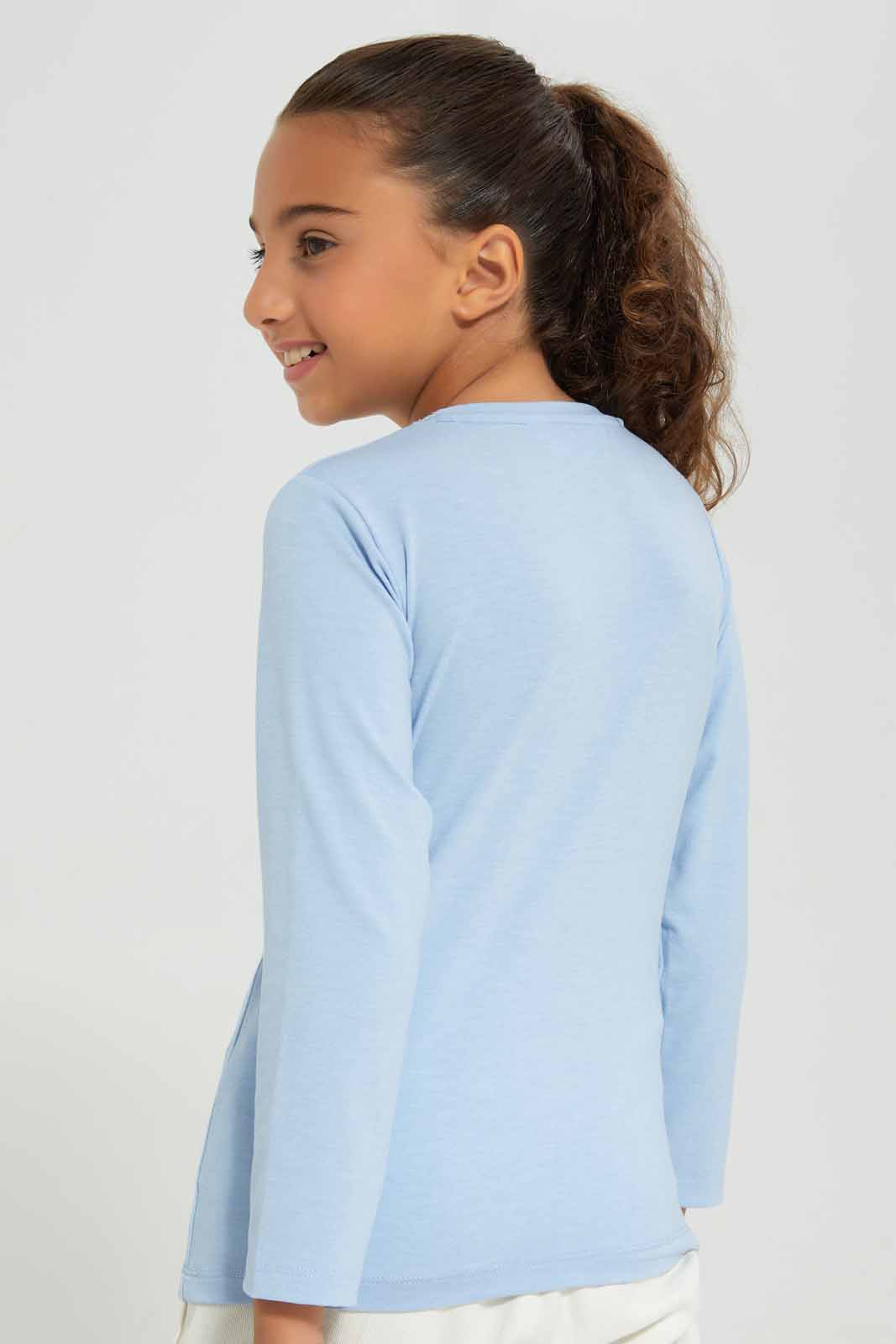 Redtag-Blue-LS-Tee-Category:T-Shirts,-Colour:Blue,-Deals:New-In,-Filter:Girls-(2-to-8-Yrs),-GIR-T-Shirts,-New-In-GIR-APL,-Non-Sale,-Section:Girls-(0-to-14Yrs),-TBL,-W22B-Girls-2 to 8 Years