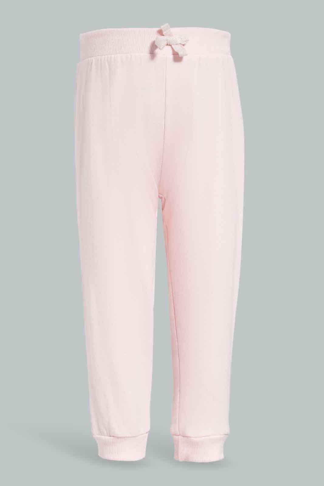 Redtag-Pale-Pink-Placement-Print-Jogset-Category:Jog-Sets,-Colour:Apricot,-Deals:New-In,-Filter:Infant-Girls-(3-to-24-Mths),-ING-Jog-Sets,-New-In-ING-APL,-Non-Sale,-Section:Girls-(0-to-14Yrs),-VLM,-W22B-Infant-Girls-3 to 24 Months