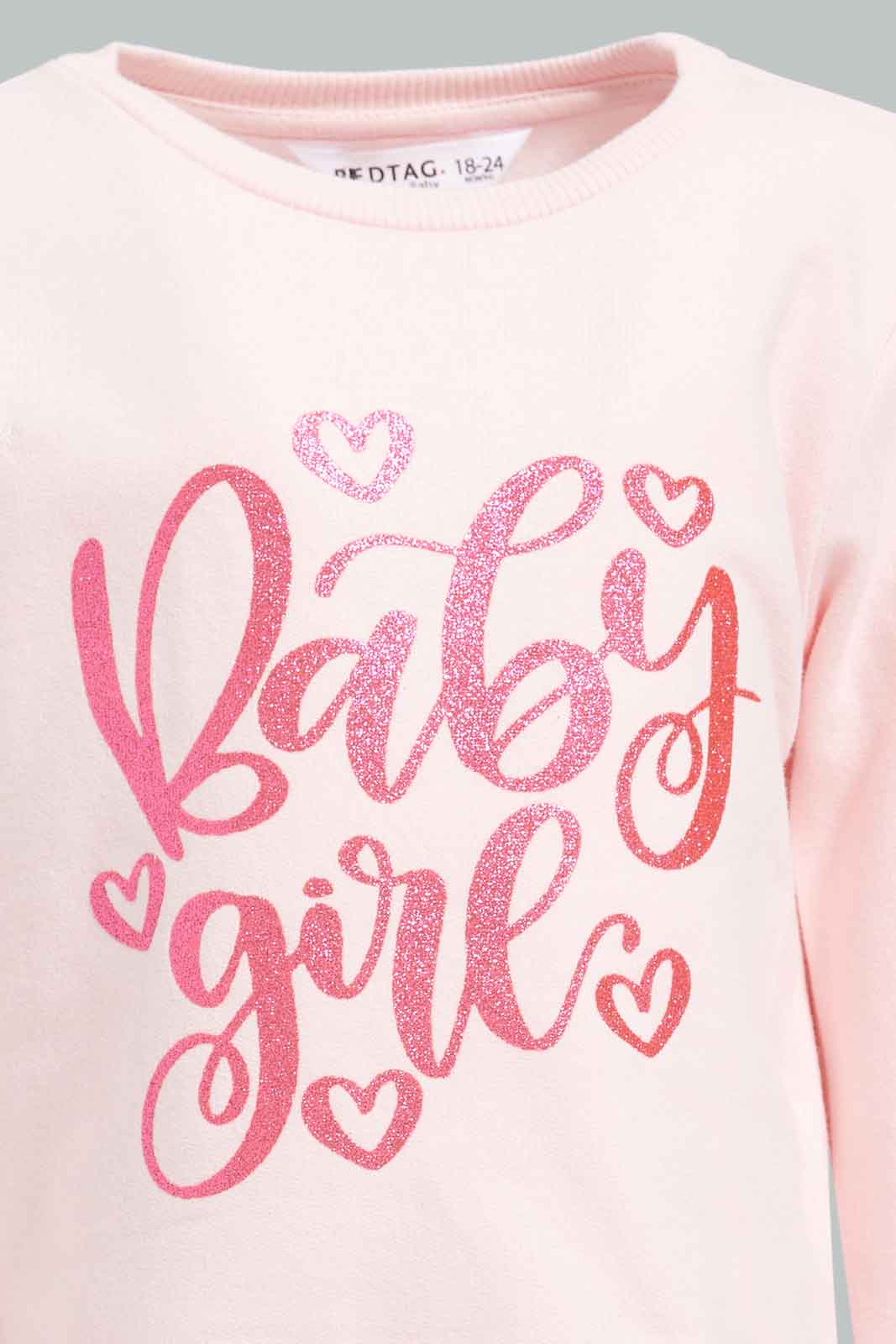 Redtag-Pale-Pink-Placement-Print-Jogset-Category:Jog-Sets,-Colour:Apricot,-Deals:New-In,-Filter:Infant-Girls-(3-to-24-Mths),-ING-Jog-Sets,-New-In-ING-APL,-Non-Sale,-Section:Girls-(0-to-14Yrs),-VLM,-W22B-Infant-Girls-3 to 24 Months