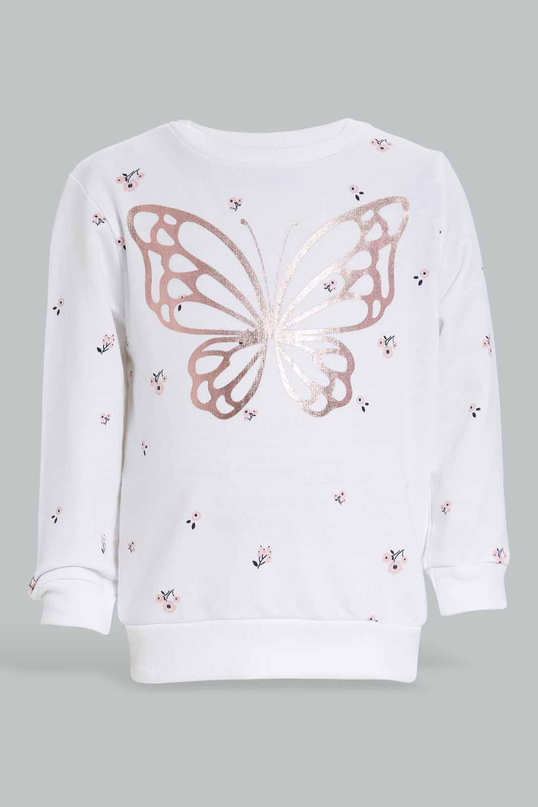 Redtag-Ivory-Floral-Set-Category:Jog-Sets,-Colour:Ivory,-Deals:New-In,-Filter:Infant-Girls-(3-to-24-Mths),-ING-Jog-Sets,-New-In-ING-APL,-Non-Sale,-Section:Girls-(0-to-14Yrs),-W22A-Infant-Girls-3 to 24 Months