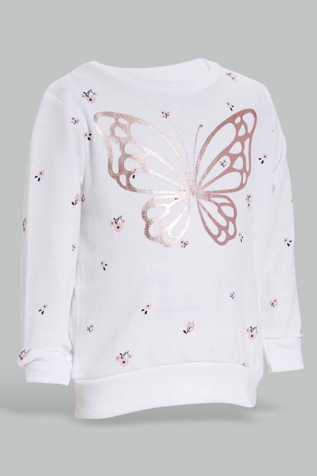 Redtag-Ivory-Floral-Set-Category:Jog-Sets,-Colour:Ivory,-Deals:New-In,-Filter:Infant-Girls-(3-to-24-Mths),-ING-Jog-Sets,-New-In-ING-APL,-Non-Sale,-Section:Girls-(0-to-14Yrs),-W22A-Infant-Girls-3 to 24 Months