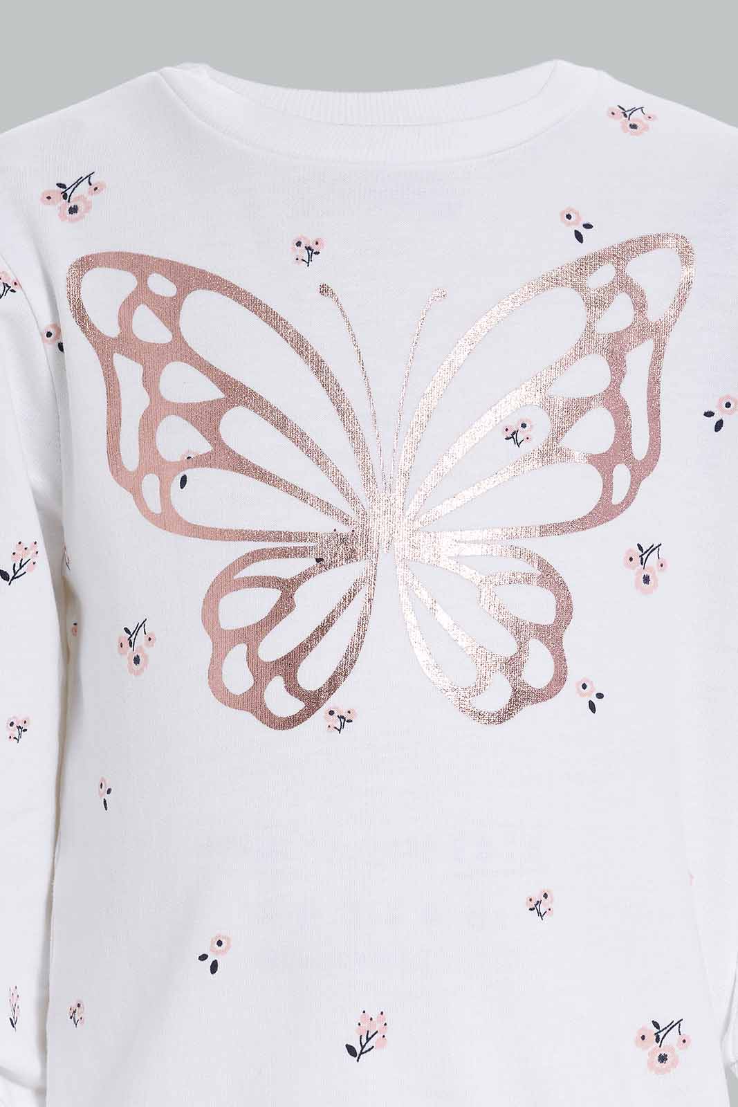 Redtag-Ivory-Floral-Set-Category:Jog-Sets,-Colour:Ivory,-Deals:New-In,-Filter:Infant-Girls-(3-to-24-Mths),-ING-Jog-Sets,-New-In-ING-APL,-Non-Sale,-Section:Girls-(0-to-14Yrs),-W22A-Infant-Girls-3 to 24 Months