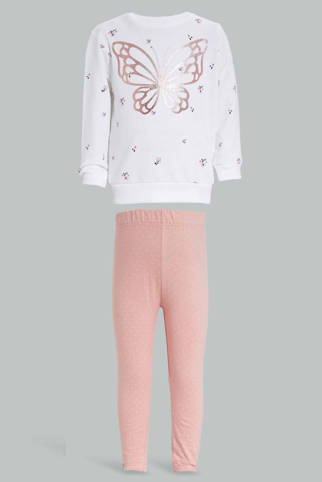 Redtag-Ivory-Floral-Set-Category:Jog-Sets,-Colour:Ivory,-Deals:New-In,-Filter:Infant-Girls-(3-to-24-Mths),-ING-Jog-Sets,-New-In-ING-APL,-Non-Sale,-Section:Girls-(0-to-14Yrs),-W22A-Infant-Girls-3 to 24 Months