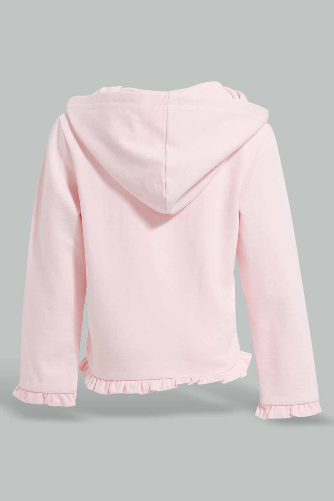 Redtag-Pink-Solid-Jogsuit-With-Floral-Patchwork-Category:Jog-Sets,-Colour:Apricot,-Deals:New-In,-Filter:Infant-Girls-(3-to-24-Mths),-ING-Jog-Sets,-New-In-ING-APL,-Non-Sale,-Section:Girls-(0-to-14Yrs),-W22A-Infant-Girls-3 to 24 Months