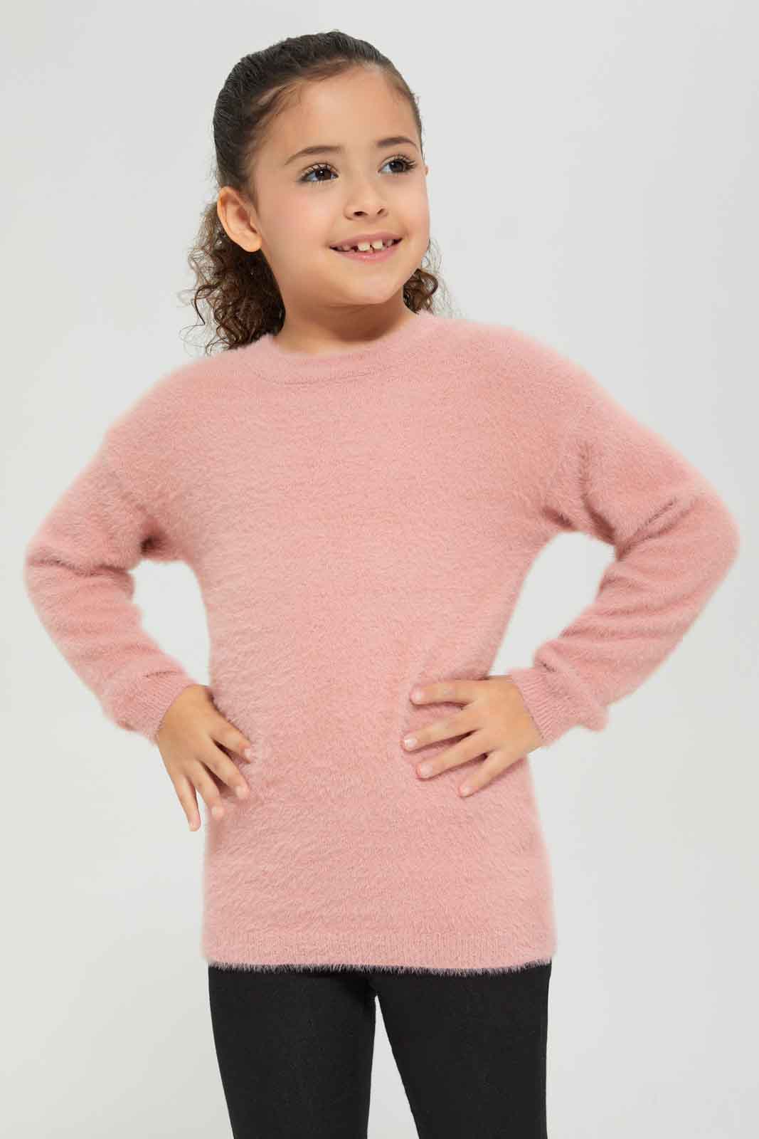 Redtag-KNIT-PULLOVER-PINK-Category:Pullovers,-Colour:Apricot,-Deals:New-In,-Dept:Girls,-Filter:Girls-(2-to-8-Yrs),-GIR-Pullovers,-New-In-GIR-APL,-Non-Sale,-Section:Girls-(0-to-14Yrs),-TBL,-W22B-Girls-2 to 8 Years