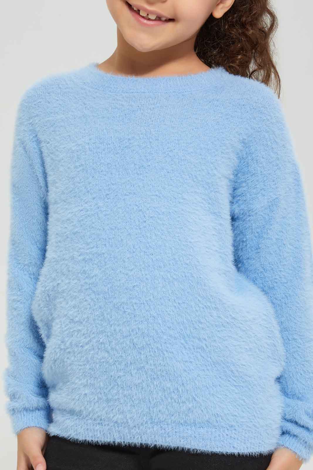 Redtag-KNIT-PULLOVER-BLUE-Category:Pullovers,-Colour:Blue,-Deals:New-In,-Dept:Girls,-Filter:Girls-(2-to-8-Yrs),-GIR-Pullovers,-New-In-GIR-APL,-Non-Sale,-Section:Girls-(0-to-14Yrs),-TBL,-W22B-Girls-2 to 8 Years