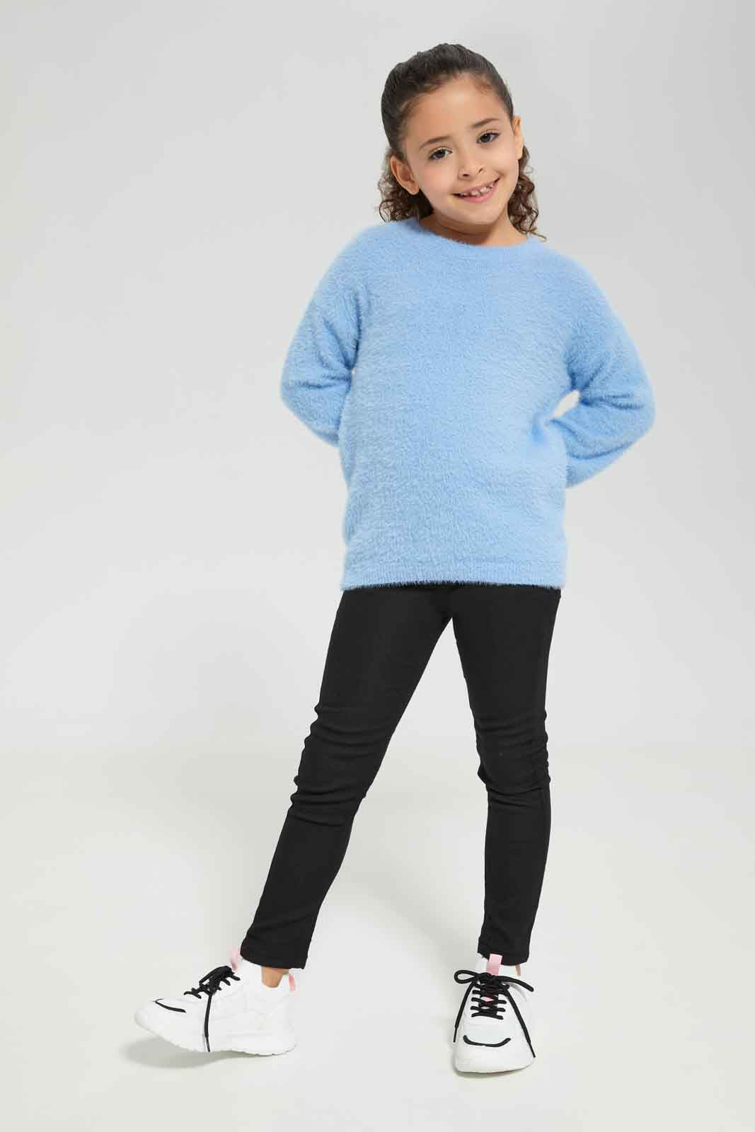 Redtag-KNIT-PULLOVER-BLUE-Category:Pullovers,-Colour:Blue,-Deals:New-In,-Dept:Girls,-Filter:Girls-(2-to-8-Yrs),-GIR-Pullovers,-New-In-GIR-APL,-Non-Sale,-Section:Girls-(0-to-14Yrs),-TBL,-W22B-Girls-2 to 8 Years