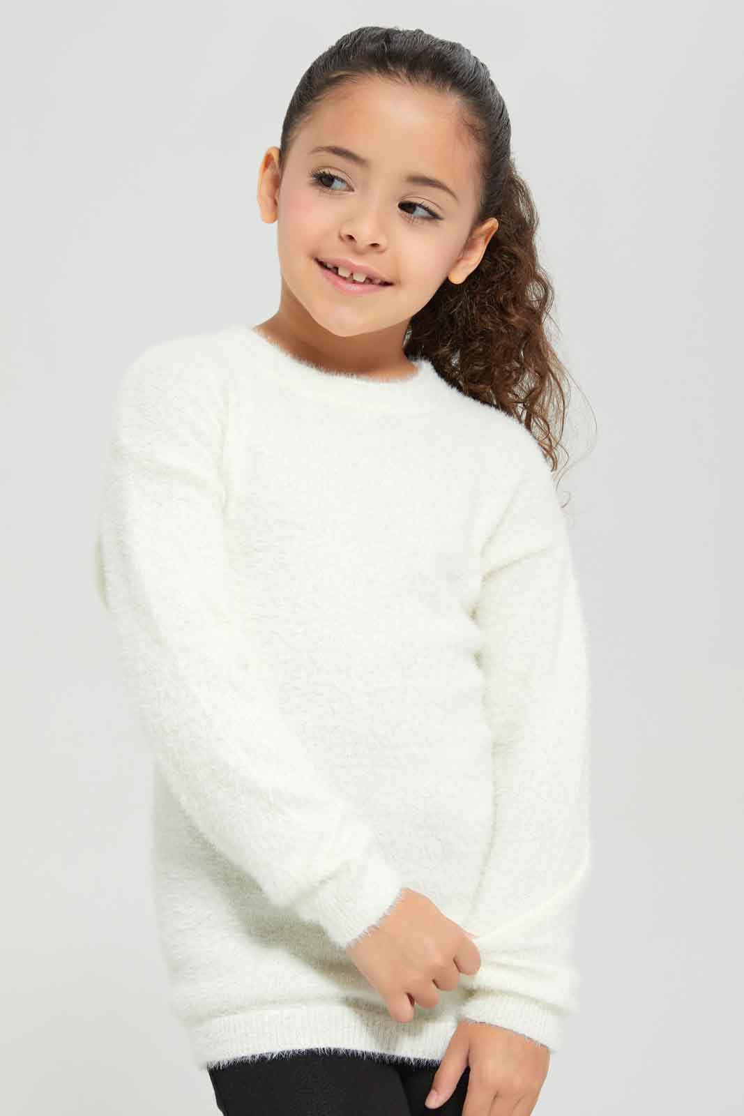 Redtag-KNIT-PULLOVER-CREAM-Category:Pullovers,-Colour:Cream,-Deals:New-In,-Dept:Girls,-Filter:Girls-(2-to-8-Yrs),-GIR-Pullovers,-New-In-GIR-APL,-Non-Sale,-Section:Girls-(0-to-14Yrs),-TBL,-W22B-Girls-2 to 8 Years