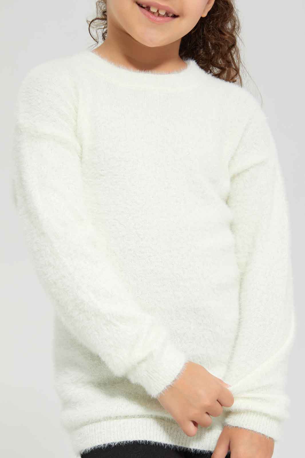 Redtag-KNIT-PULLOVER-CREAM-Category:Pullovers,-Colour:Cream,-Deals:New-In,-Dept:Girls,-Filter:Girls-(2-to-8-Yrs),-GIR-Pullovers,-New-In-GIR-APL,-Non-Sale,-Section:Girls-(0-to-14Yrs),-TBL,-W22B-Girls-2 to 8 Years