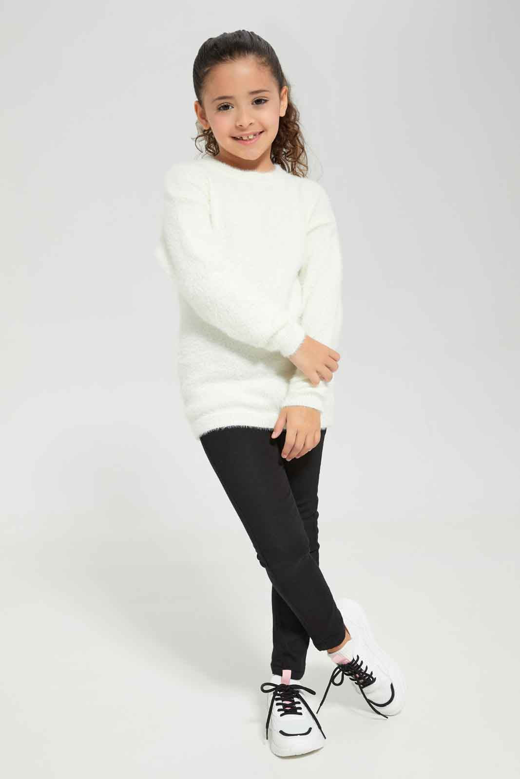 Redtag-KNIT-PULLOVER-CREAM-Category:Pullovers,-Colour:Cream,-Deals:New-In,-Dept:Girls,-Filter:Girls-(2-to-8-Yrs),-GIR-Pullovers,-New-In-GIR-APL,-Non-Sale,-Section:Girls-(0-to-14Yrs),-TBL,-W22B-Girls-2 to 8 Years